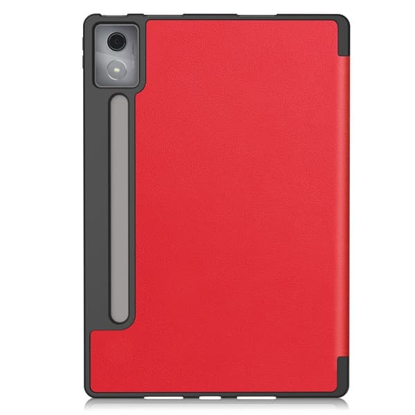 Til Lenovo Idea Tab Pro Case Tri-Fold Stand Cover med Pen Holder - Rød Red