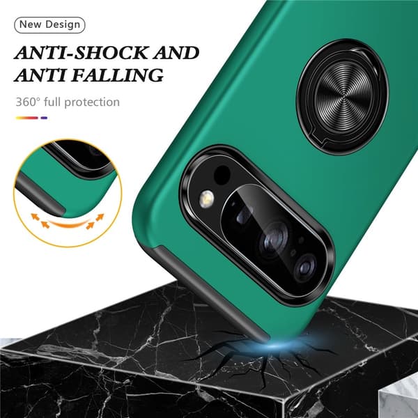 Til Pixel 10 Pro / Pixel 10 Deksel Hybriddeksel med Finger Ring - Green