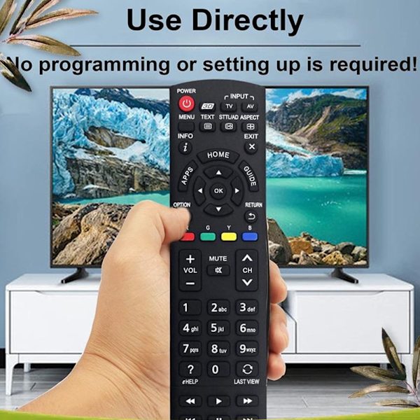 Fjernkontrollerstatning for N2QAYB000933 For Panasonic TV Black