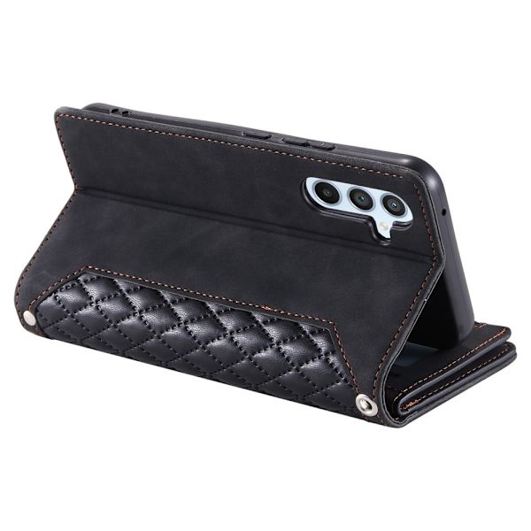 Rhombus-etui med syningslinjer til Samsung Galaxy A37 5G sort