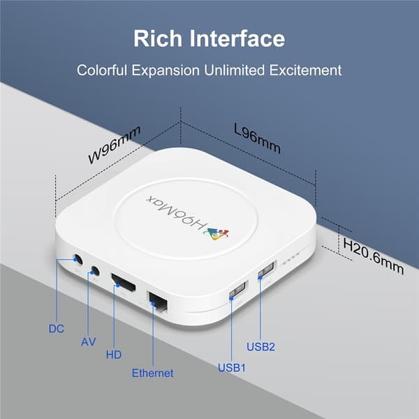 H96 MAX M1 Plus 8K Android TV-boks 4+32GB WiFi6 BT5.4 Stemmeassistent Medieafspiller White