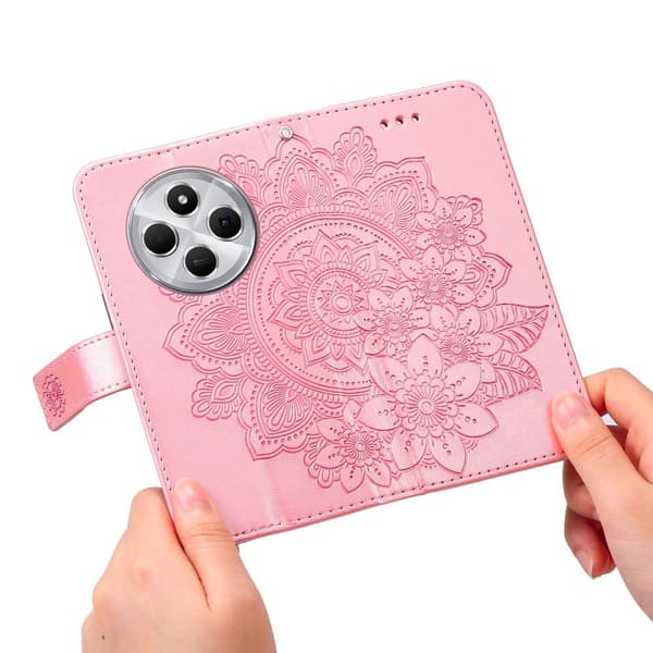 For Xiaomi Redmi 14C Veske Blomster Telefondeksel Pink