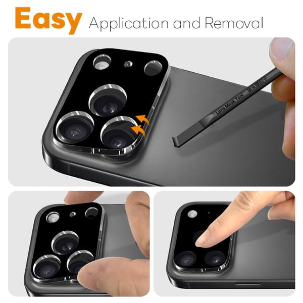 NORTHJO Til iPhone 17 Pro Kameralinsebeskytter Black