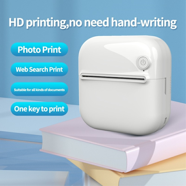 Bluetooth - fotoprinter Bærbar trådløs kontormemoprinter White