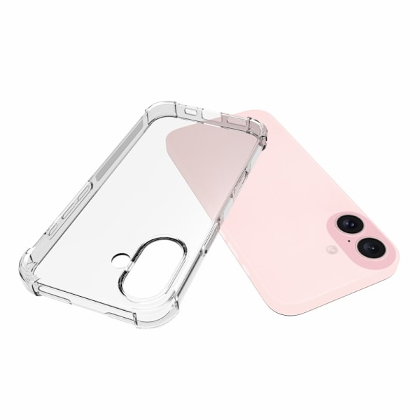 Fodral Skal för iPhone 16 Stötdämpade Förstärkta hörn TPU Transparent