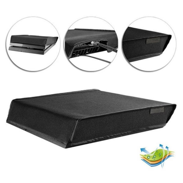 Til Sony PS4 / PS4 Slim Game Console Støvdæksel Anti-ridsebeskyttelse Black