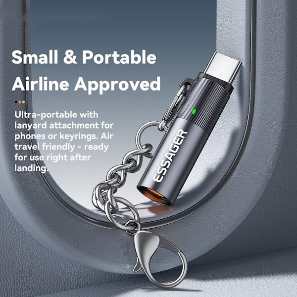 ESSAGER USB-C sigarettenner automatisk avstengning Silver