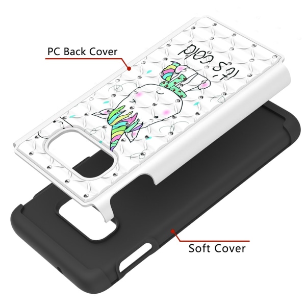 Samsung Galaxy S10e Pattern PC TPU Phone Shell - Unicorn Black