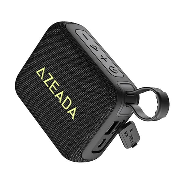 AZEADA 5W Bluetooth-højttaler Vandtæt udendørshøjttaler Subwoofer og rem Black