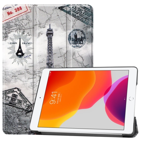 Apple iPad 10.2 Pattern PU Trifoldet Stand Tablet-etui - Kort Multicolor