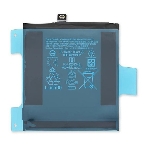 Batteri til Google Pixel 9 / 9 Pro 3.85V 4700mAh Li-Polymer GVYZ7 Black