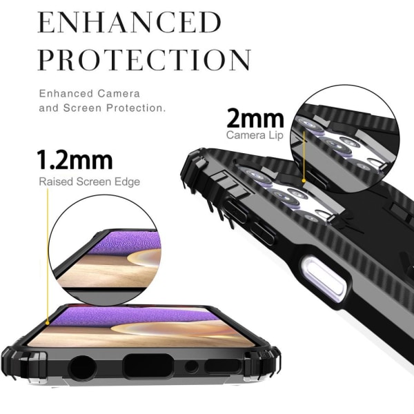 Samsung Galaxy A32 5G TPU telefonetui skal med fingerring støtte Black