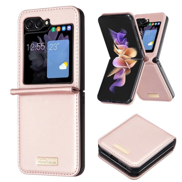 BINFEN COLOR Stöttåligt telefonfodral till Samsung Galaxy Z Flip8 Rosa guld