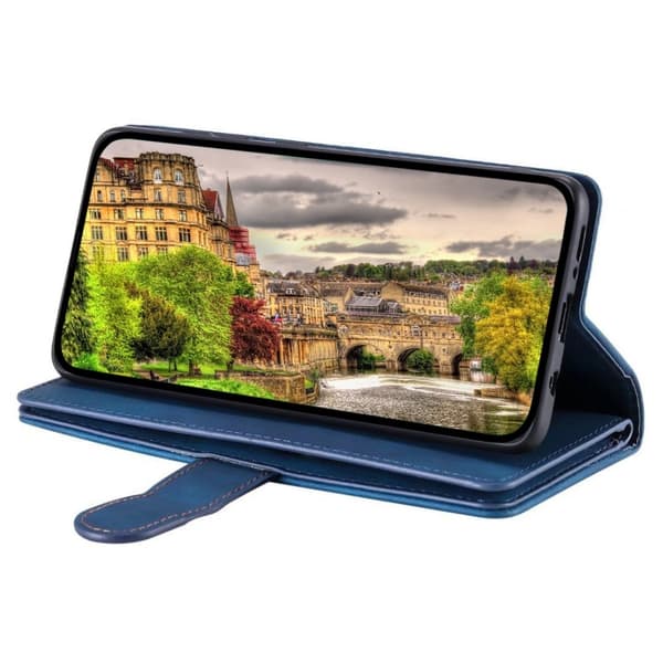 Til Xiaomi Redmi Note 14 4G Etui med Lynlåslomme og 9 Kortlommer Blue