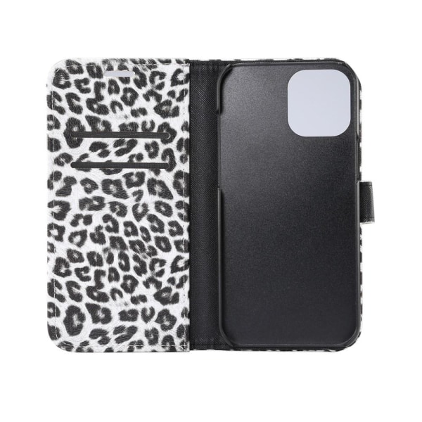 iPhone 12 Pro Max Plånboksfodral Fodral Leopard - Vit Vit