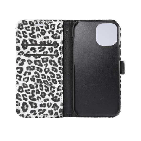 Leopardikuvioinen lompakkokuori iPhone 12 Pro Maxille - Valkoinen White