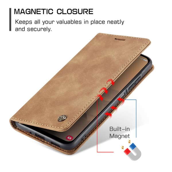 Til Samsung Galaxy A37 5G CASEME Pungetui brun