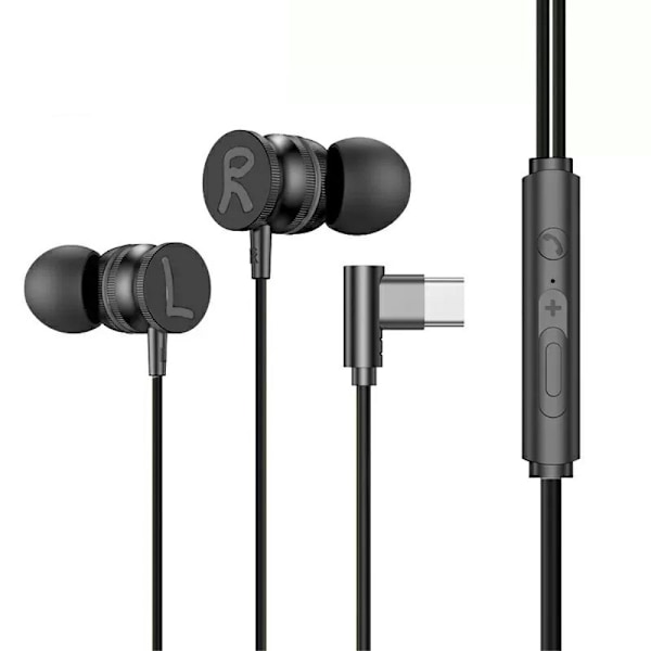 USB - C hovedtelefon med mikrofon magnetisk in - ear gaming - Sort Black