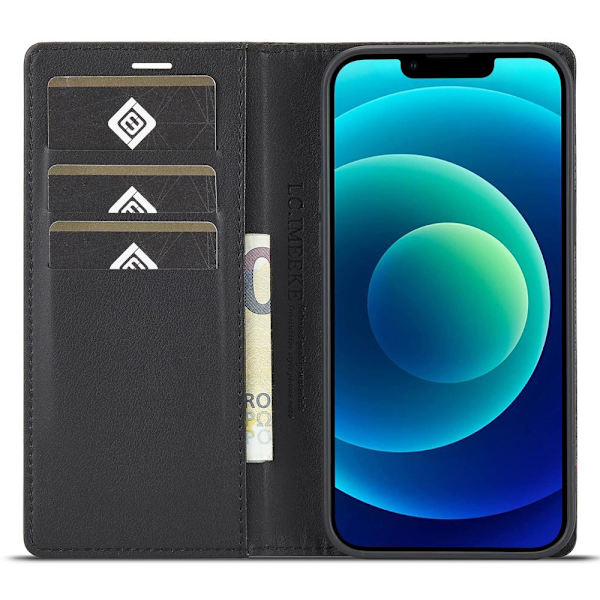 LC.IMEEKE Lompakkokotelo iPhone 15 Plus - Musta Black