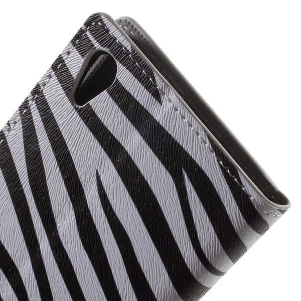 Sony Xperia Z5 Lompakkokotelo Zebra Stripes Black