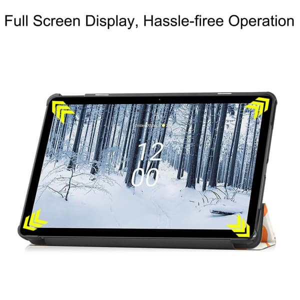 Nokia T21 Trifold Stand Sleep Wake - tabletin suojakotelo - Perhoset Multicolor
