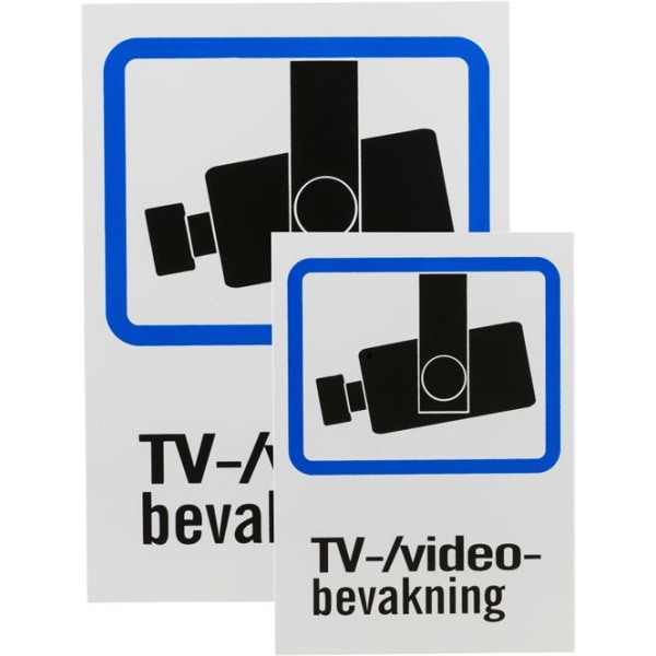 DELTACO Plastskilt, TV/Video overvågning, A4 & A5 størrelse