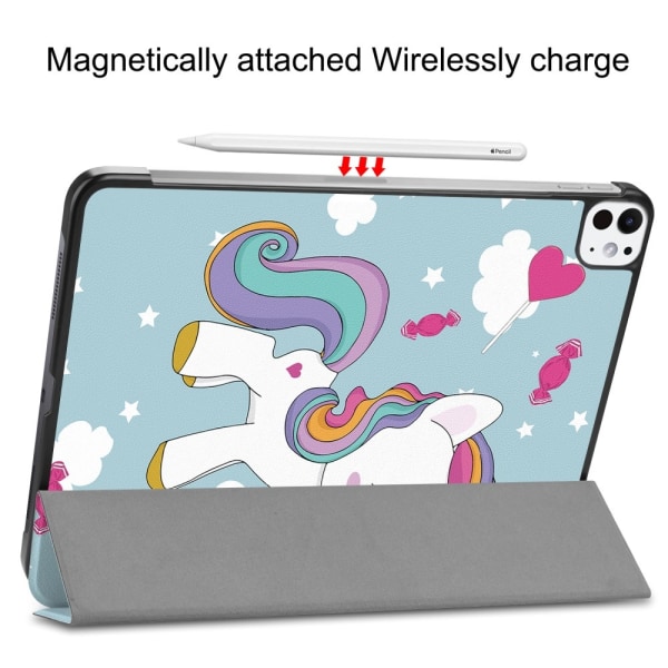 Till iPad Pro 11 (2024) Slim fit tri-fold fodral - Unicorn multifärg