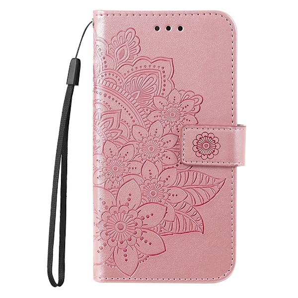 Til Xiaomi Redmi 14C Tegnebogsetui med Blomstermønster og Standerfunktion Pink