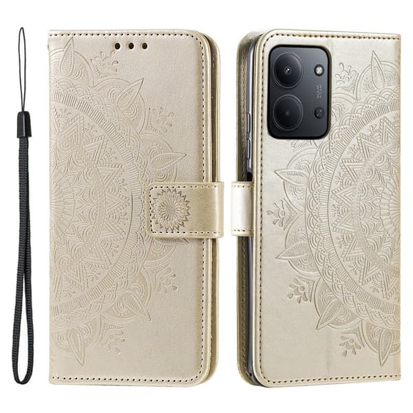 För Xiaomi Redmi 15C Stativfodral Totem Plånboksfodral Guld