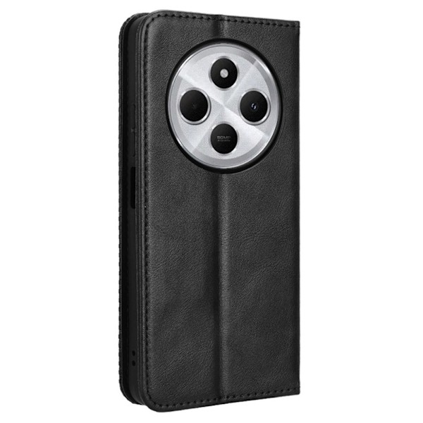 Vintage Plånboksfodral Till Xiaomi Redmi 14C - Svart Svart