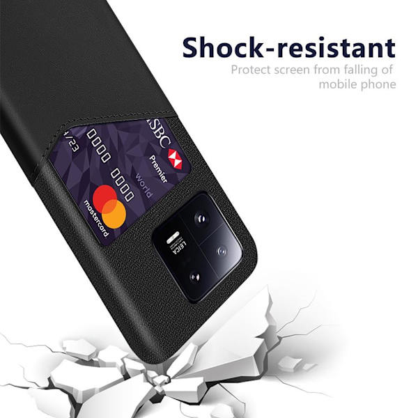 Til Xiaomi 13 Pro 5G KSQ Case Telefondæksel med kortslot Black