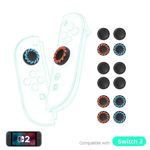 Kompatibelt med Nintendo Switch 2 4 st Joy-Con tumgrepp - orange+blå Orange