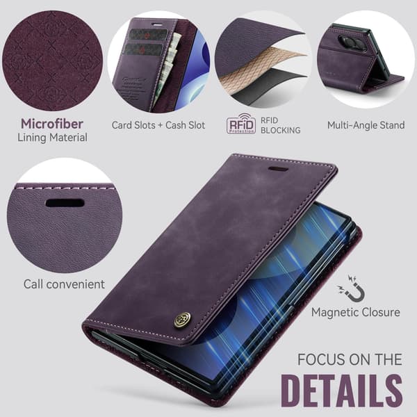 CASEME Telefonplånboksfodral till Samsung Galaxy Z Fold8 Lila