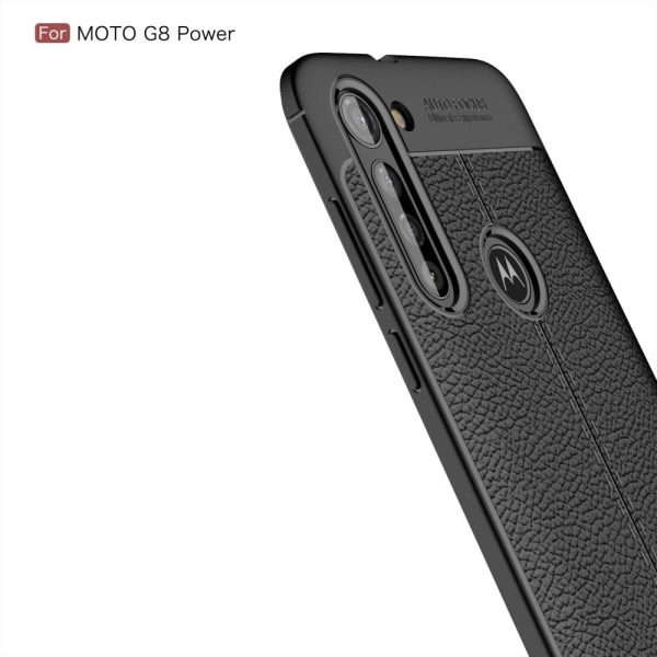 Motorola Moto G8 Power TPU skal Litchi Texture - Svart Svart
