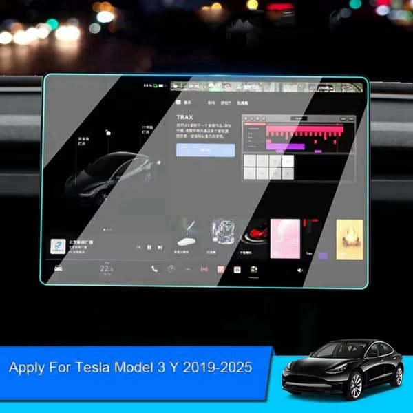 Skjermbeskytter i herdet glass til Tesla Model 3 / Y (2019-2025) Transparent