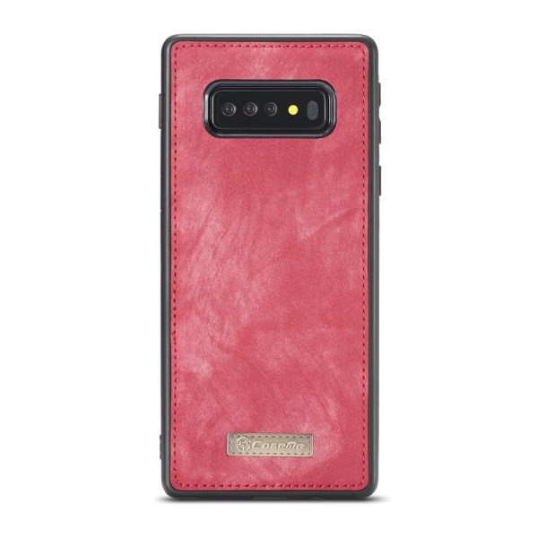 CASEME Samsung Galaxy S10 Retro läder plånboksfodral - Röd Röd