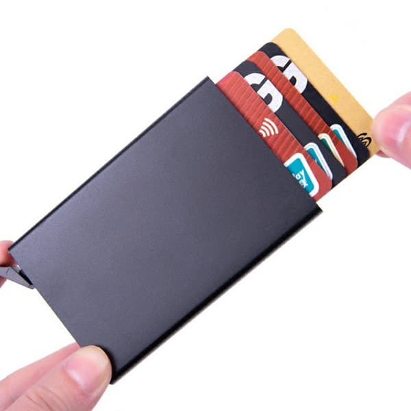 RFID-blokerende aluminiumskortholder slankt design kreditkortholder - Grå Grey