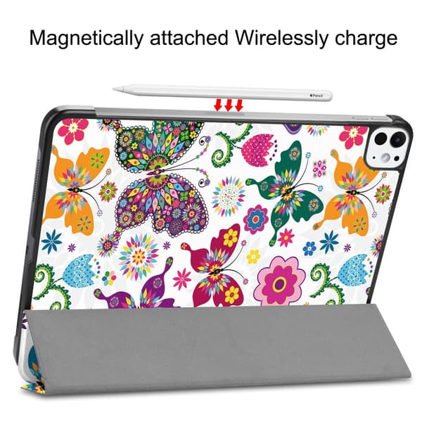 Etui for iPad Pro 11 (2024) med tredelt stativ - Sommerfugler Multicolor