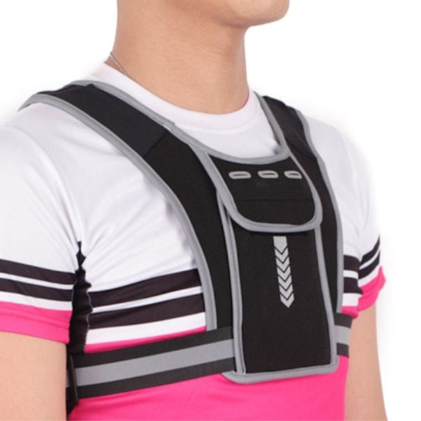 Løpevest Refleksvest (Oppgradert Lysende Versjon) Black