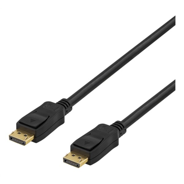 DELTACO DisplayPort kabel, 5m,4K UHD,DP,1.2,Svart Svart
