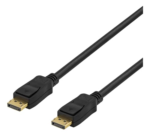 DELTACO DisplayPort kabel, 5m,4K UHD,DP,1.2,Svart Svart