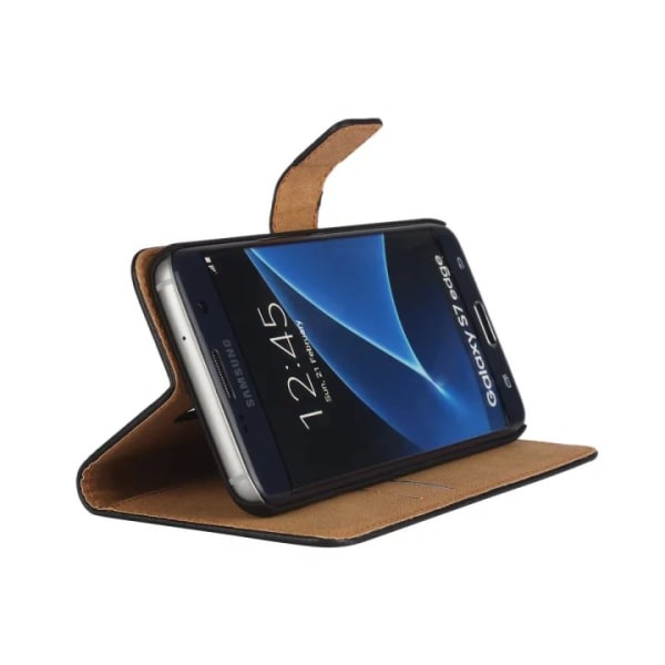 Samsung Galaxy S7 Edge lompakkokotelo MUSTA Black