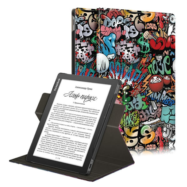 Lukutablettikotelo PocketBook InkPad Lite PB970:lle - Graffiti Blue