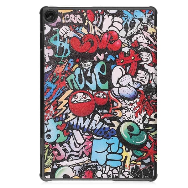 Til Lenovo Tab M10 (Gen 3) Trifoldet Stativdæksel - Graffiti Multicolor