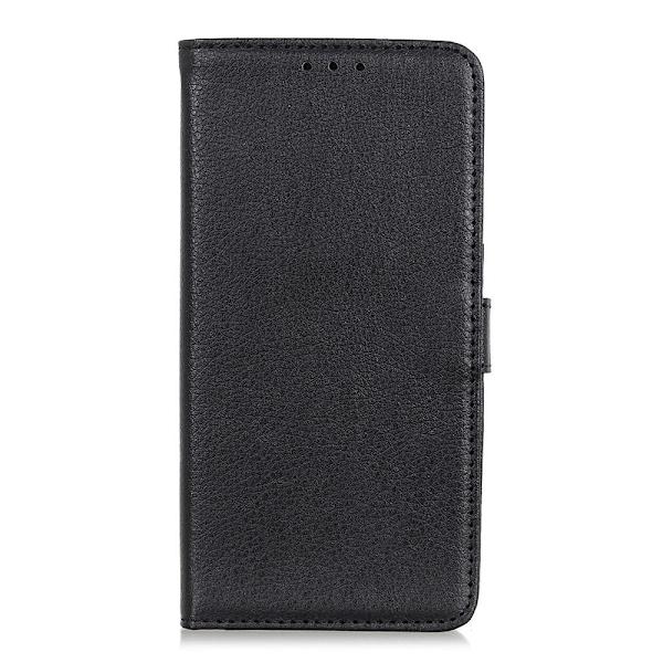 Litchi Wallet Stand Case for Nokia 7.3 Black