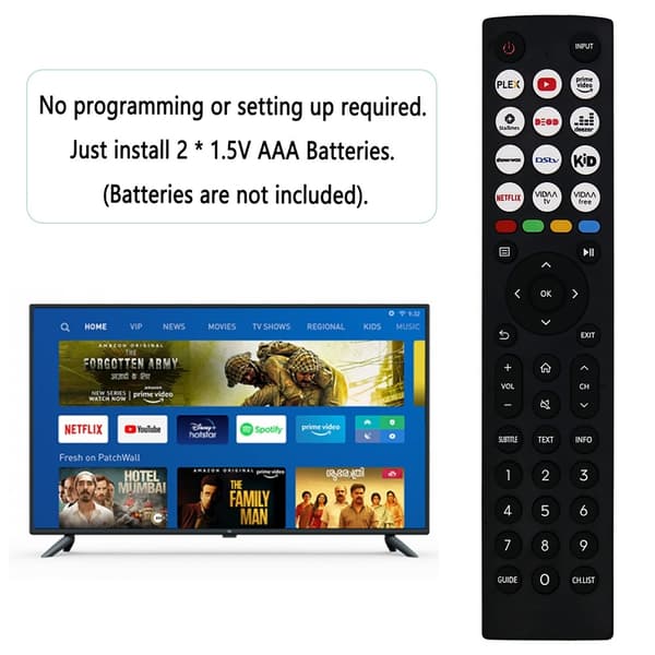 Fjernkontroll erstatning EN2J36H For Hisense TV Black