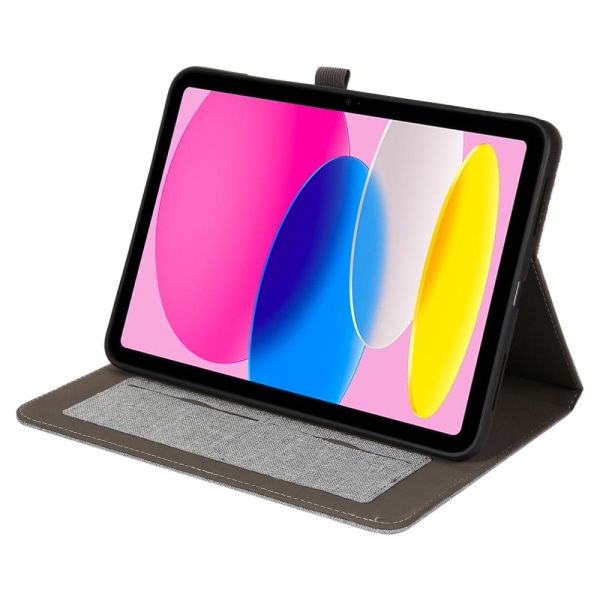 Til iPad 10.9 (2022) Tabletetui Dækstof Tekstur - Grå Grey