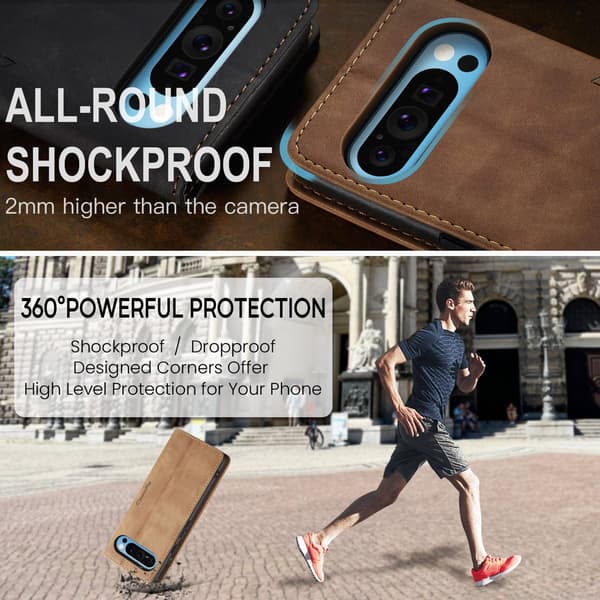 CASEME Google Pixel 10 Pro XL Kotelo Teline Puhelinkotelo Brown