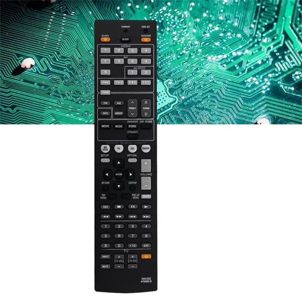 Fjernkontrollerstatning for RAV332 For Yamaha Audio/Video Receiver Black