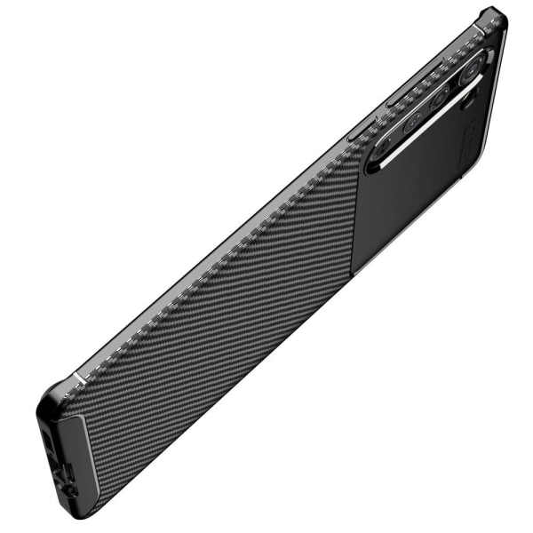Carbon Fiber Anti-drop Soft TPU Case for Motorola Edge - Black Black
